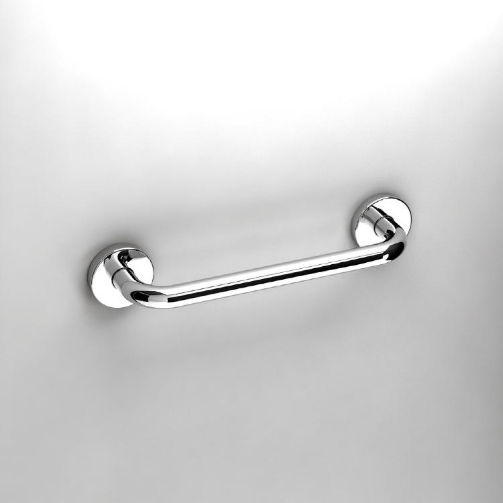 Close up product image of the Origins Living Tecno Project Chrome Grab Rail